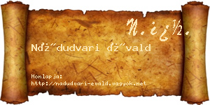 Nádudvari Évald névjegykártya